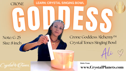 8" G-25 Crone Goddess, Frosted Inside Crystal Tones Alchemy™ Crystal Singing Bowl